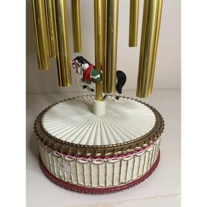 Vintage 1999 Avon Christmas Holiday Musical Chimes Carousel with Horse 17" Works